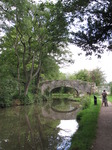 SX09625 Jenni and reflections of bridge 75 on Monmouthshire and Brecon Canal.jpg